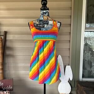 Y2k wet seal rainbow top/micro mini dress size large
